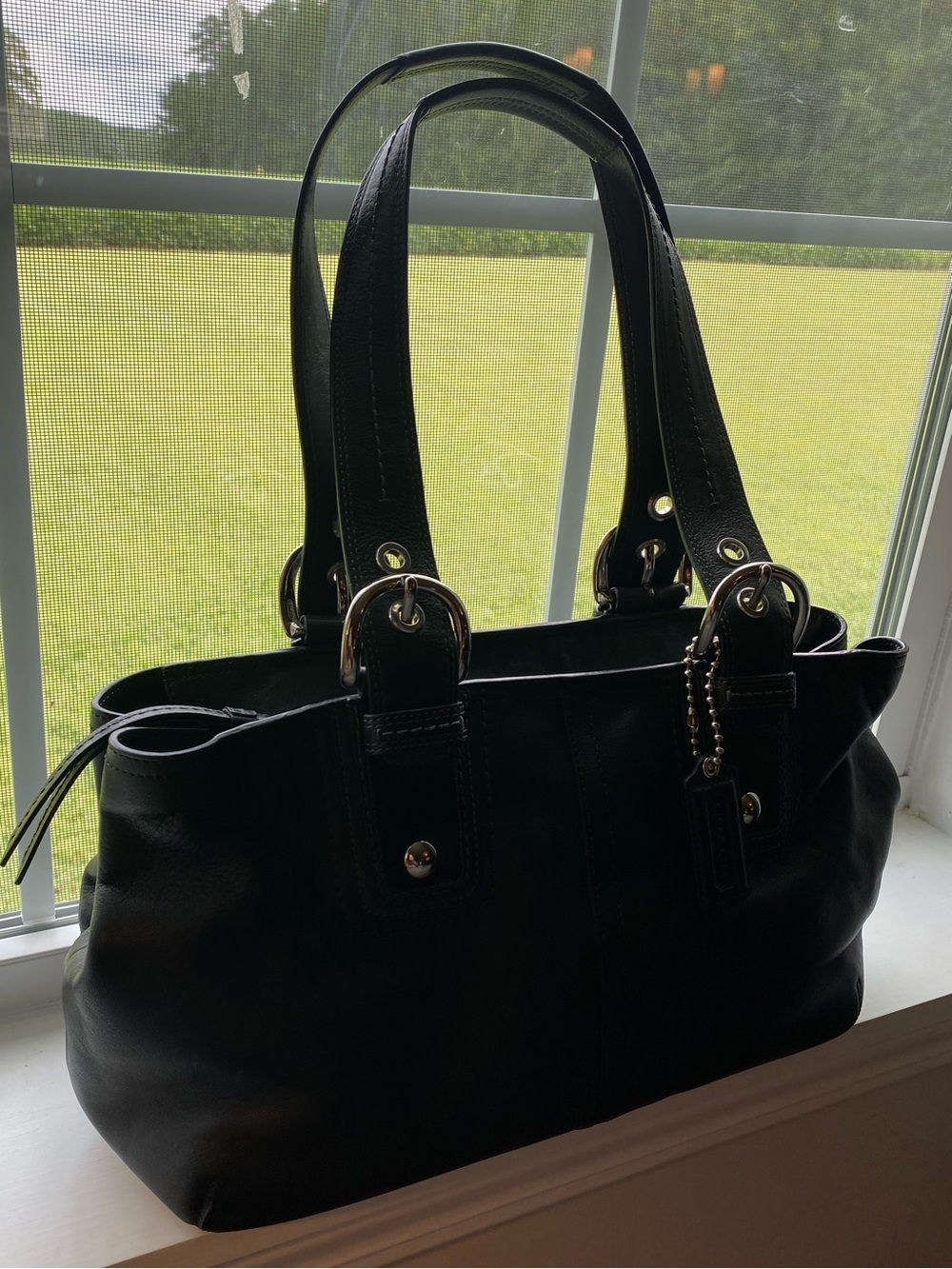 Vintage Coach Soho Pleated Leather Hobo Bag Black F13109 Indie Sleaze Grunge
